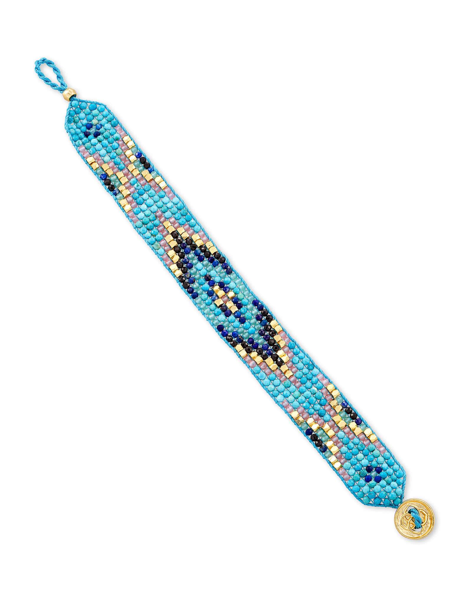 Britt Gold Beaded Bracelet in Blue Mix